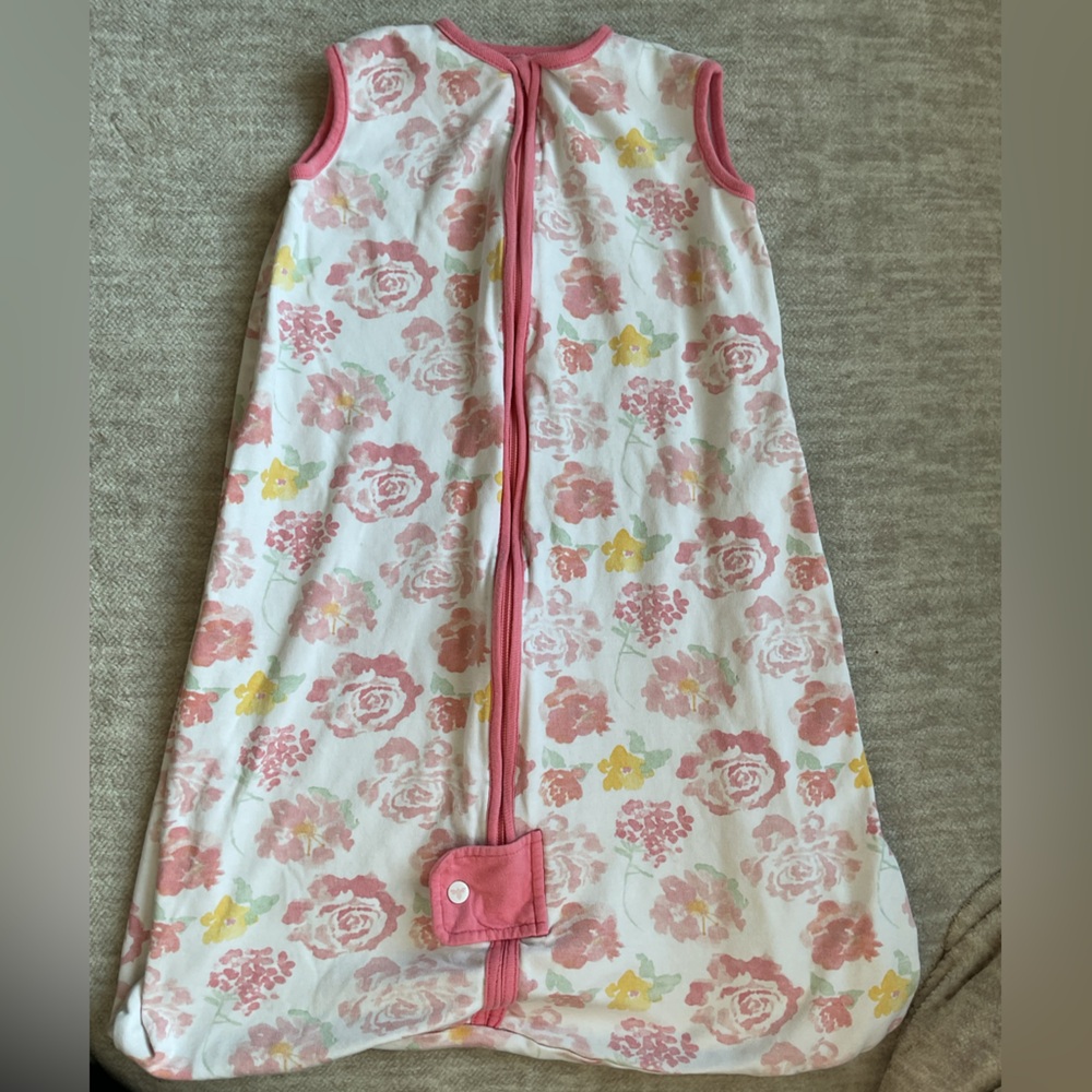 Burt's Bees Baby Pink and Yellow Floral Sleep Sack size S
